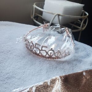 55th Birthday Rosegold Bling Tiara Sash Candles & Cake Topper Lot Of 2 Kits